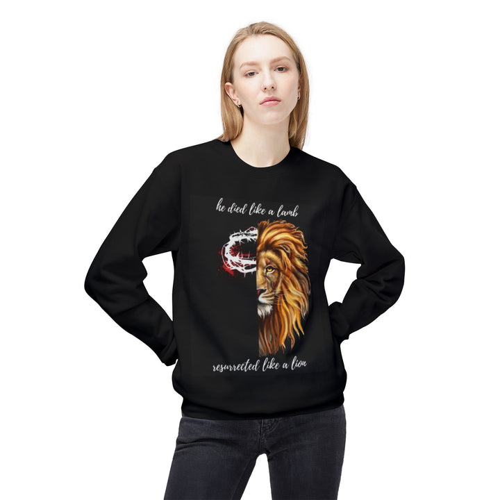 Resurrected Like a Lion Crewneck Sweatshirt - Unisex Midweight Fleece